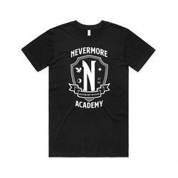 nevermore academy t-shirt tee top wednesday addams top funny tv show gift unisex
