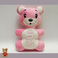 Personalised BearTeddy Happy Birthday Stuffed Toy ,Super cute personalised soft plush toy, Personalised Gift