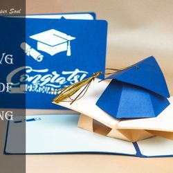 Pop-up Graduation card template | Paper Soul Craft