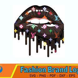 louis vuitton dripping lips svg, lv lips, louis vuitton lips art, lv lips png,luxury brand logo svg, fashion brand svg,