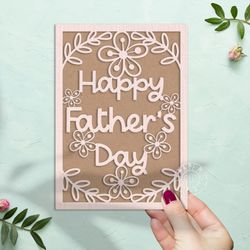 SVG Happy Father's Day card for Cricut, Silhouette Cameo, laser cut, plotter, paper cutting. DIY gift for dad.