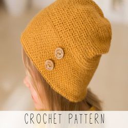 CROCHET PATTERN beginners slouch x Kids hat crochet pattern x Easy crochet hat pattern x Beginners crochet pattern