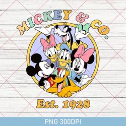 Vintage Mickey & Co Est 1928 PNG, Mickey And Friends PNG, Disney Family PNG, Disneyworld PNG, Disney World PNG, Disney