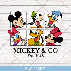 Retro Mickey & Co Est 1928 PNG, Mickey And Friends PNG, Disney Family PNG, Disneyworld PNG, Disney World PNG, Disney