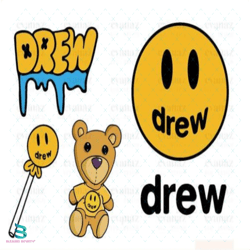 drew bundle logo svg, drew svg, smile svg, fashion logo svg