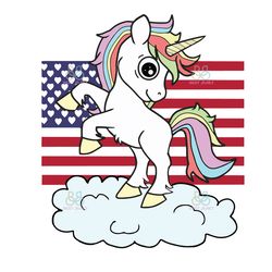 Unicorn America Flag Svg, 4Th Of July, Unicorn Svg, Independence Day Svg