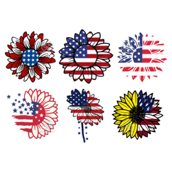 american flag sunflower bundle svg, 4th of july svg, patriotic sunflower svg, sunflower svg, independence day svg