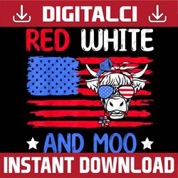 red white and moo 4th of july cow usa flag farmer patriotic memorial day, american flag, independence day png file