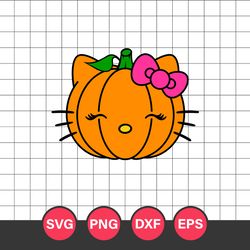 Hello Kitty With Pumpkin Svg, Hello Kitty Svg, Pumpkin Svg, Halloween Svg, Png Dxf Eps Digital File