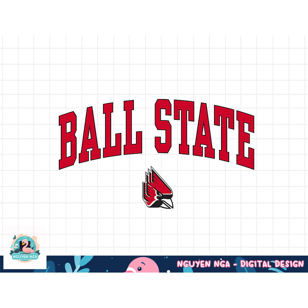 Ball State Cardinals Arch Over Officially Licensed Black png, sublimation.jpg