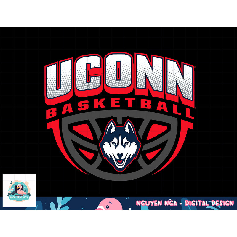 Connecticut Huskies Basketball Dribble Navy  png, sublimation.jpg