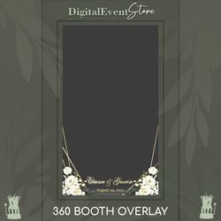 360 overlay template 360 wedding photobooth 360 custom videobooth 360 baby shower slomo 360 white flower frame overlay