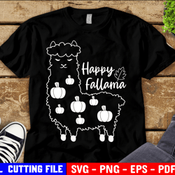 fall llama svg, happy fall, funny kids svg, pumpkin patch svg, harvest festival, autumn shirt svg files for cricut
