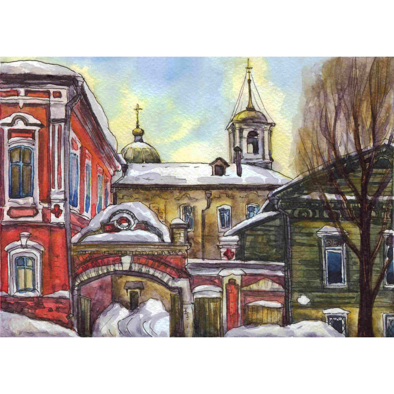 «Самара. Улица Венцека» 15х21см, бумага, смеш. техника, 2016 г..jpg