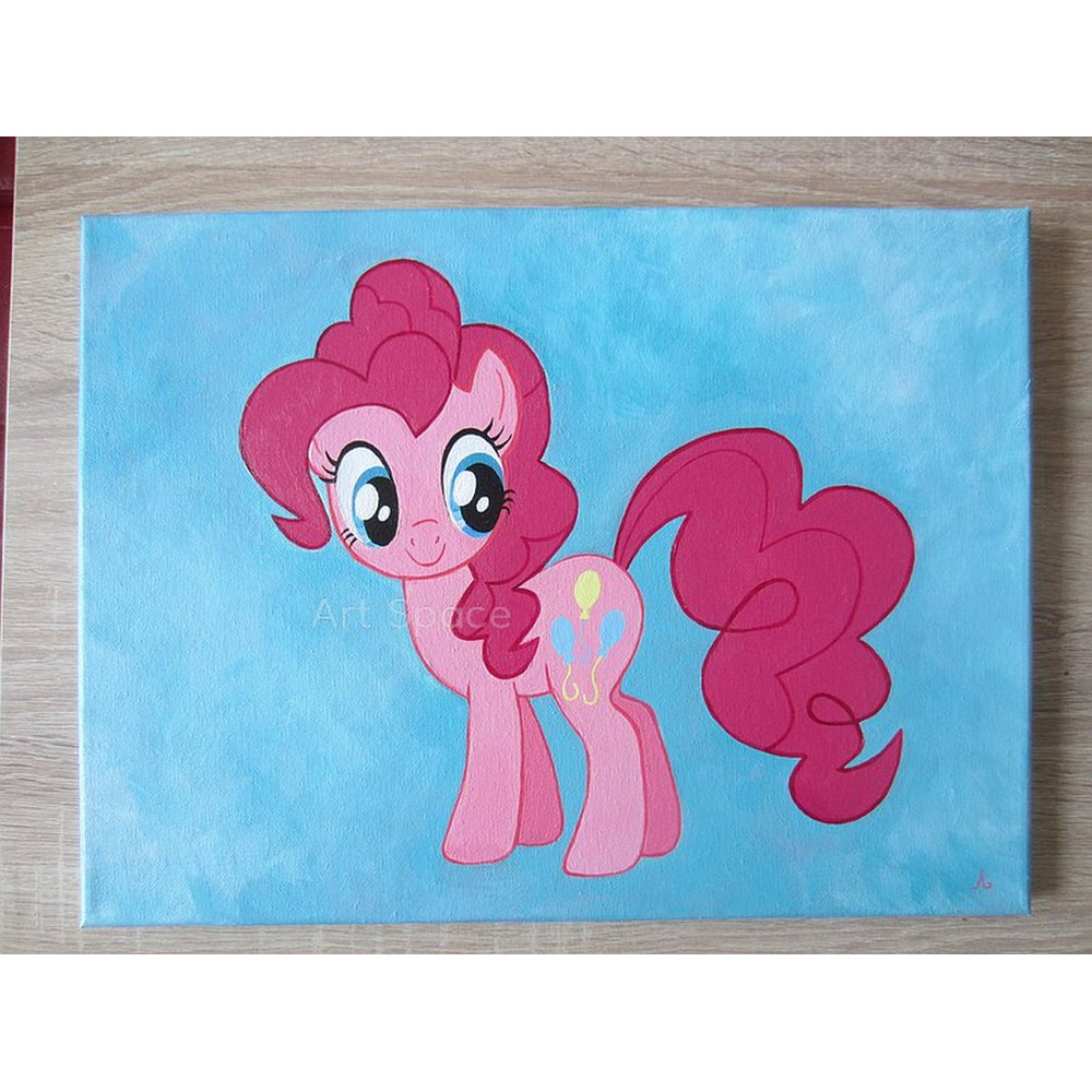 My Little Pony-Pinkie Pie-Pony-Friendship Is Magic-pink acrylic painting-painting on canvas-cartoon-2.jpg