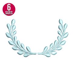 laurel wreath embroidery design, machine embroidery pattern, instant download