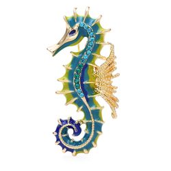 Seahorse brooch, Sea animal casual brooch, Unisex jewelry gift