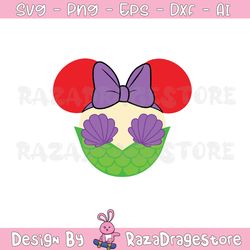 princess svg, ariel svg, mermaid, minnie, mouse, ears, digital, download, tshirt, cut file, svg, iron on, transfer