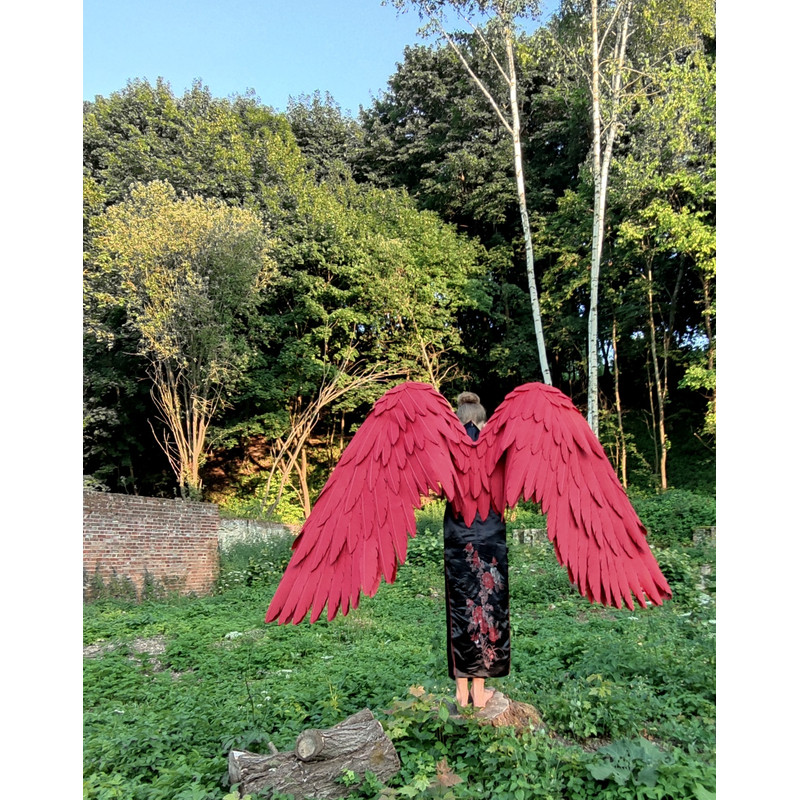 adult wings costume, Hawks costume, red angel wings, devil wings, final fantasy, articulating wings, anime cosplay wings, moving anime wings, movable wings, my