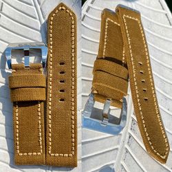 Honey mustard canvas double rolled strap