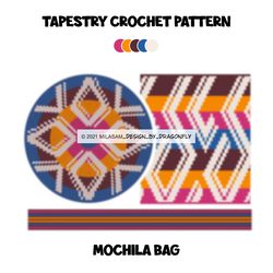 Crochet PATTERN Wayuu mochila bag / Tapestry crochet bag / Rhombuses 3