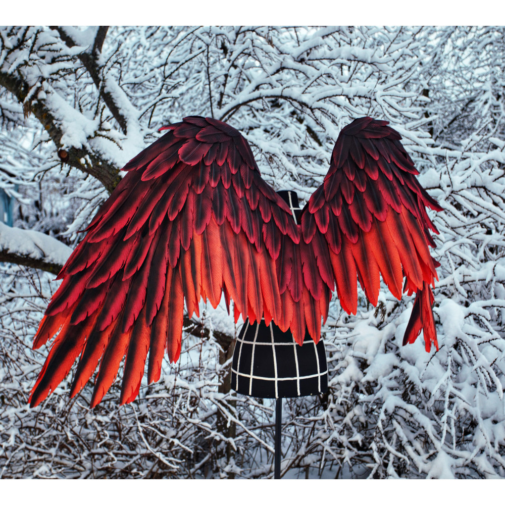 adult wings costume, red angel wings, devil wings, phoenix costume, articulating wings, red cosplay wings, moving anime wings, movable wings, wings of fire, pho