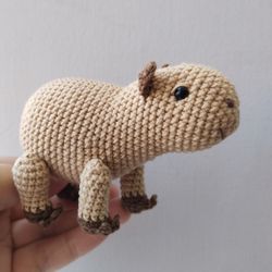 Crochet capybara pattern, capybara amigurumi, baby capybara
