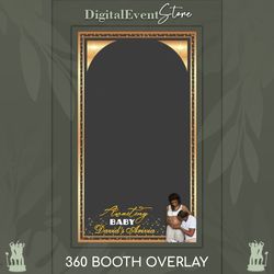 360 Overlay Baby Shower Photobooth 360 Template Overlay Welcome Baby Videobooth GoldFrame 360 Awaiting Baby Selfie Booth