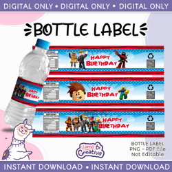 Roblox bottle label, Printable Birthday party, Digital printable, Instant download, not editable