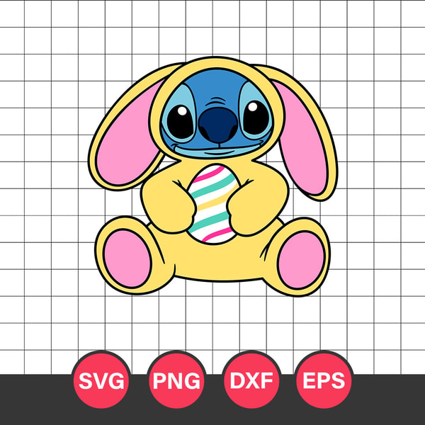 Stitch Easter Bunny Svg, Stitch Easter Eggs Svg, Stitch Svg, | Inspire ...