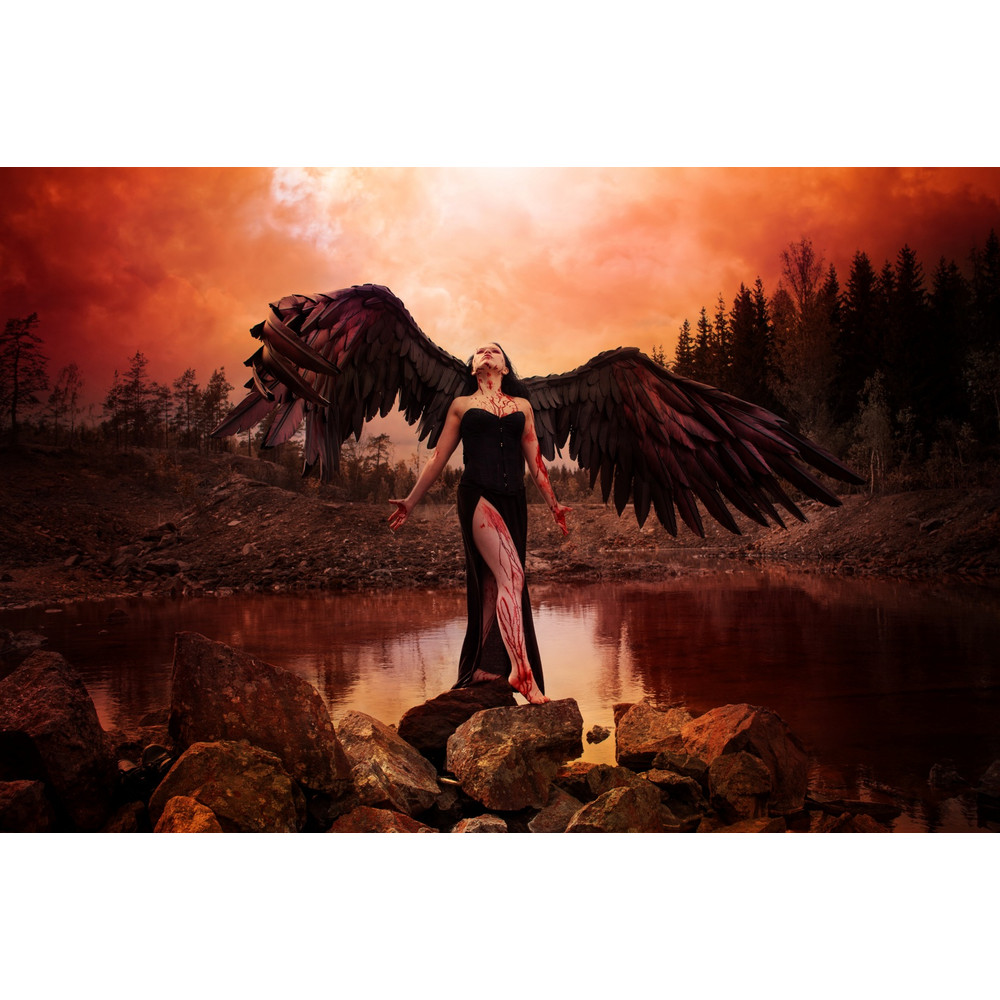 Maleficent cosplay black angel wings devil wings cosplay larp cloth the witcher costume demon s