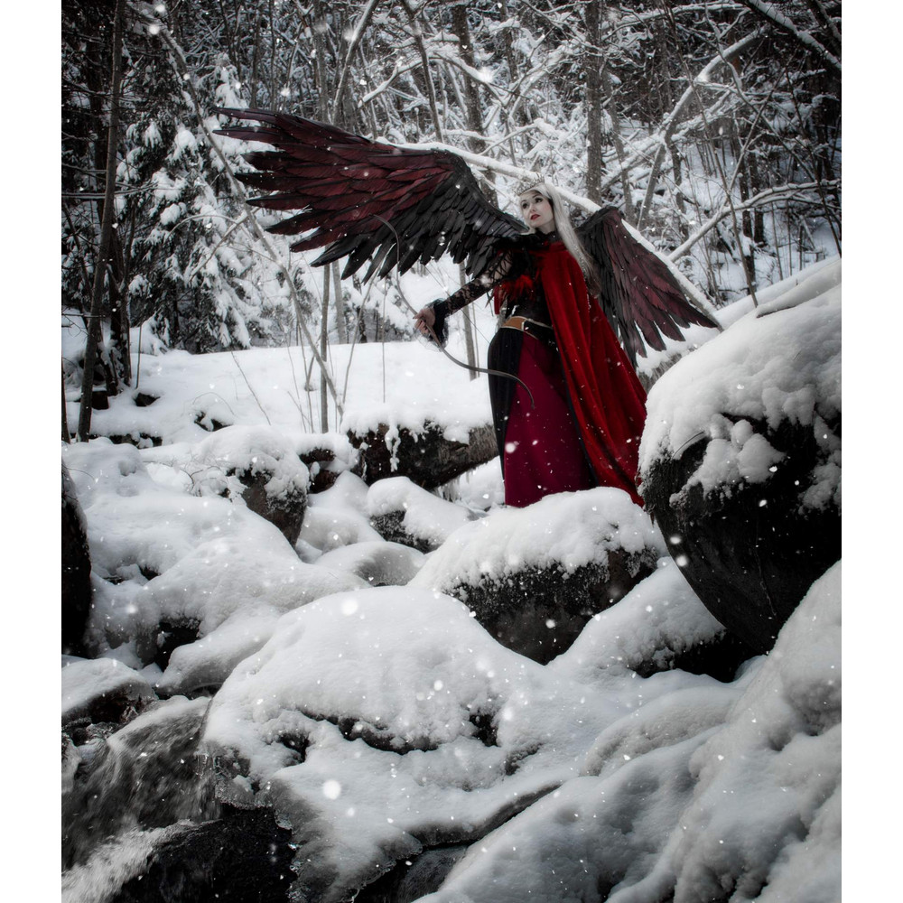 Maleficent cosplay black angel wings devil wings cosplay larp cloth the witcher costume demon s