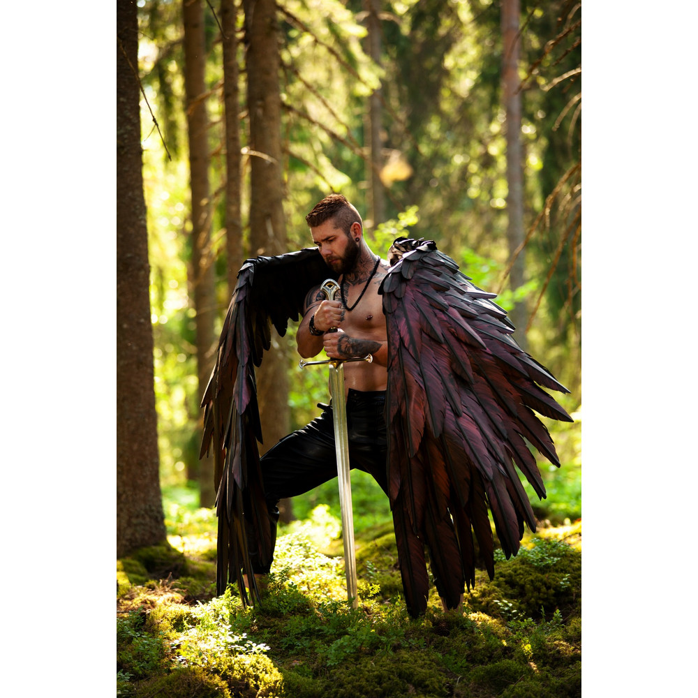 Maleficent cosplay black angel wings devil wings cosplay larp cloth the witcher costume demon s