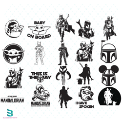 star war bundle svg, star war svg, baby yoda svg