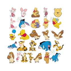 winnie the pooh bundle svg, disney svg, pooh svg, eeyore svg, owl svg, tigger svg, piglet svg, trending svg
