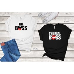 the boss and the real boss shirt, mickey and minnie couples shirt, disney matching shirt, disney couple shirts, family m