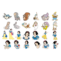 snow white bundle svg, disney svg, seven dwarf svg, squirrel svg, trending svg
