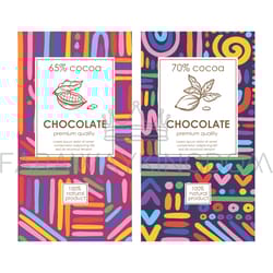 abstract chocolate packaging bright set in african style