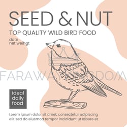 wild bird food packaging design vector sketch in vintage