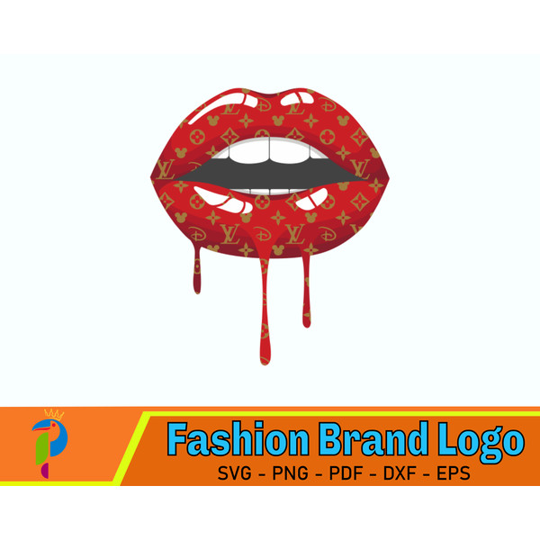 Louis Vuitton Dripping Lips SVG, LV Lips, Louis Vuitton Lips Art, LV Lips  PNG,Giga Bundle svg,Brand Logo Svg,Cartoon Svg