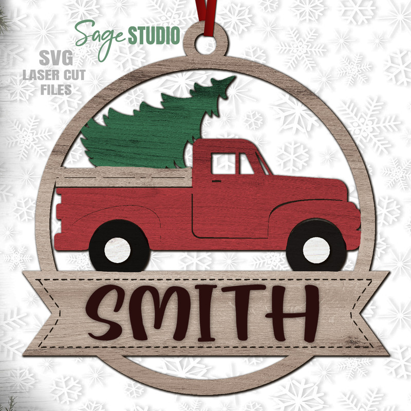 Monogram Tree Truck Ornament SVG Laser Cut Files Glowforge Ornament 3 SS.png