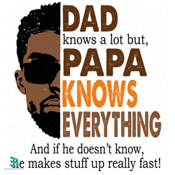 dad knows a lot but papa knows everything svg, fathers day svg