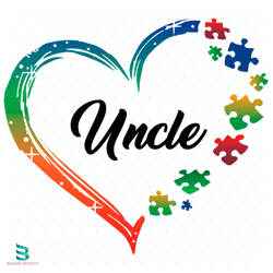 heart puzzle uncle svg, fathers day svg, colorful heart svg, puzzle