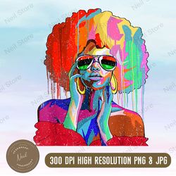 juneteenth afro hair pop art black history png, juneteenth black woman fashion girl png sublimation design download