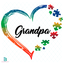 heart puzzle grandpa svg, fathers day svg, colorful heart svg, puzzle svg