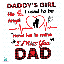 daddy girl i used to be his angle now he is mine i miss you dad svg