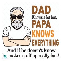 dad knows a lot but papa knows everything svg, fathers day svg