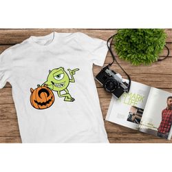 mike wazowski shirt, monsters inc tee, disney pumpkin, disney halloween shirt, treat or trick, halloween, disney castle,