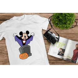 mickey mouse vampire tombstone shirt, disney pumpkin, disney halloween shirt, treat or trick, halloween, disney castle,