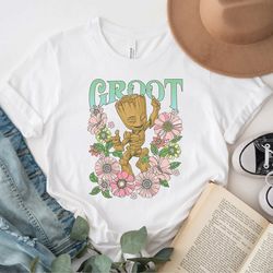marvel guardians of the galaxy groot floral dance poster t-shirt, disneyland vacation trip shirt, disney groot shirt